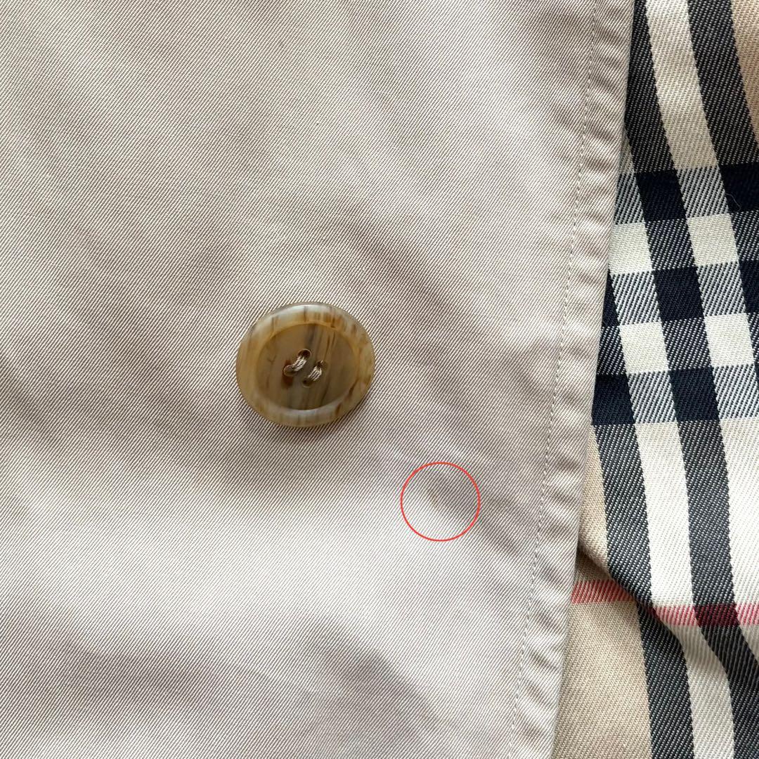 バーバリー　ステンカラーコート　ノバチェック　ベルト付　比翼ボタン