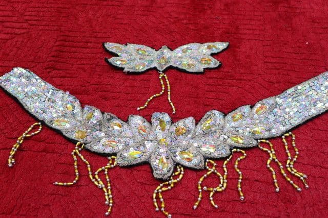 ベリーダンス衣装 シルバー系ブラベルトセット 小胸さん向き