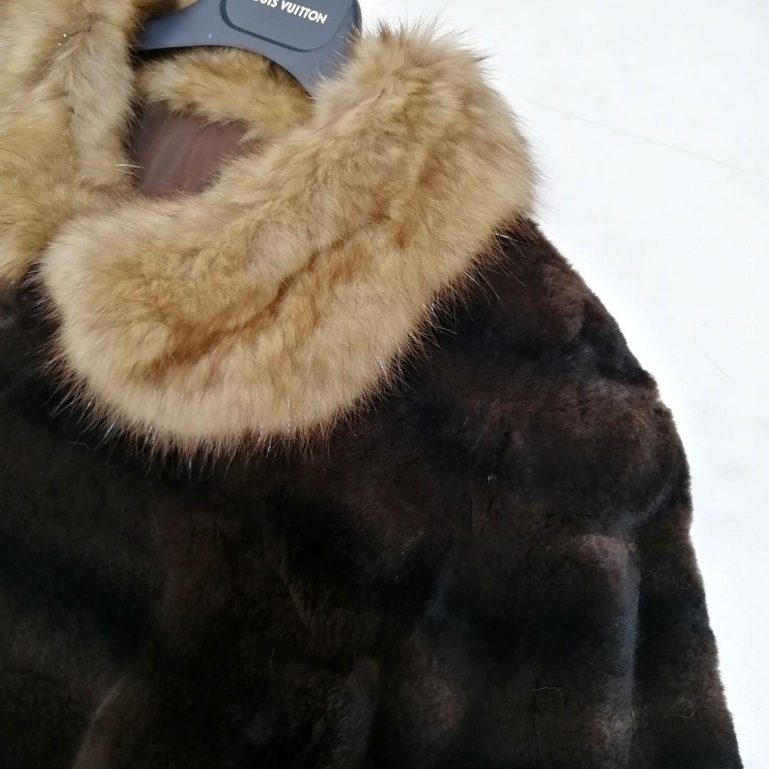 ゴールデンセーブル × シェアード　毛皮 ロングコート　リバーシブル　ファー