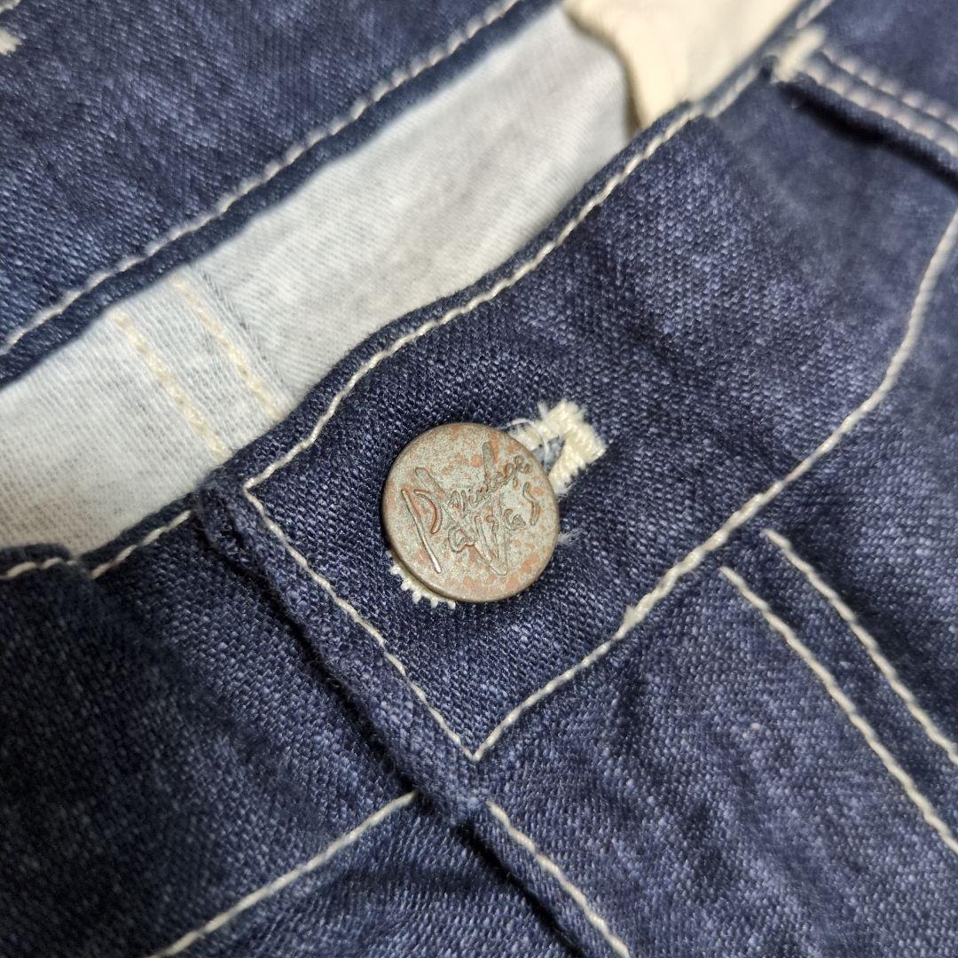 大きいサイズ PAPAS パパス デニム 八分丈パンツ 新品タグ付き LL