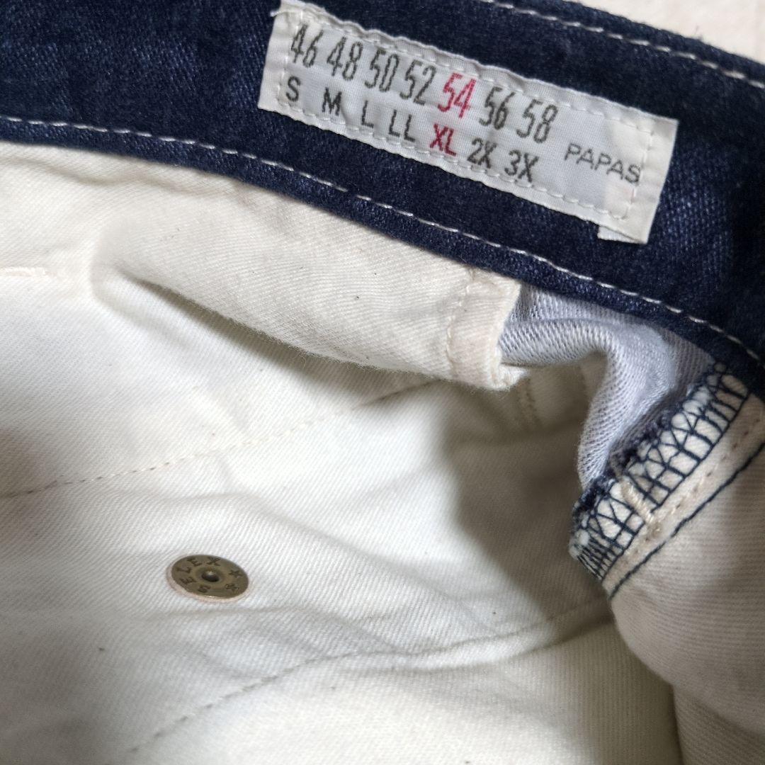 大きいサイズ PAPAS パパス デニム 八分丈パンツ 新品タグ付き LL