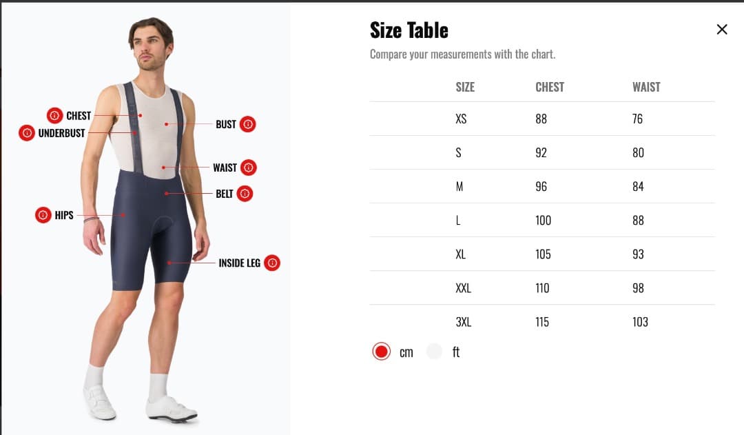 Castelli POLARE 3 BIBTIGHT サイズM