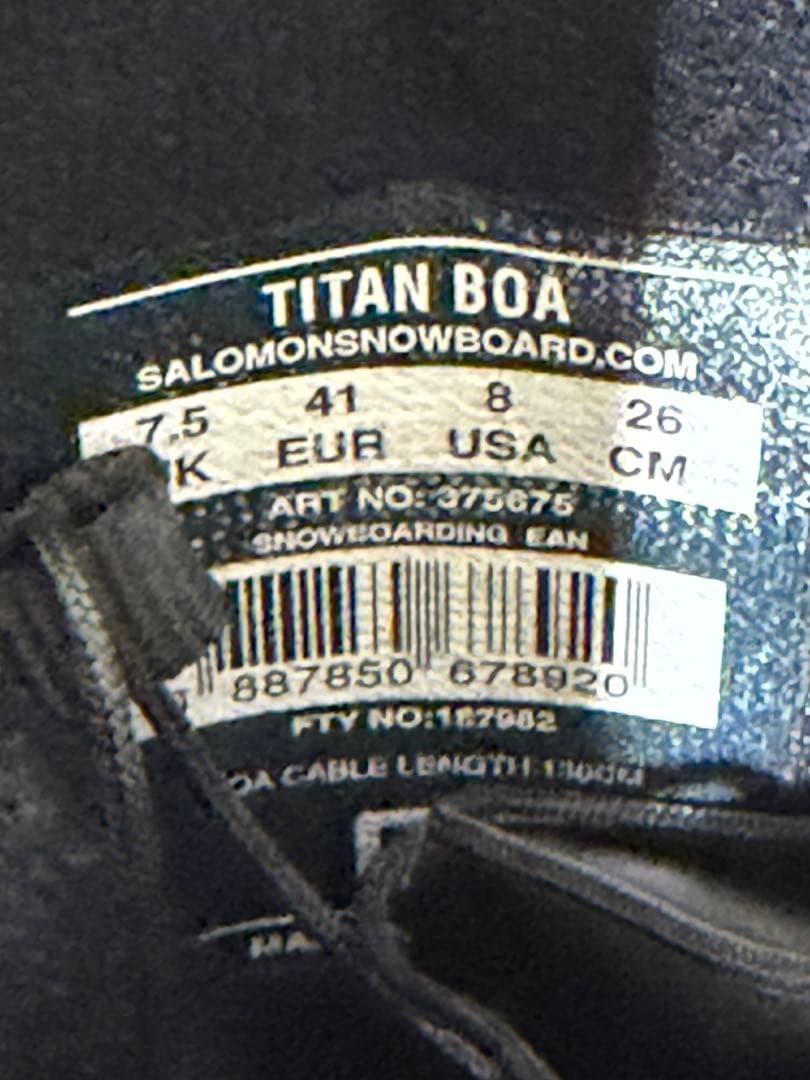 【美品】SALOMON サロモンスノーボード TITAN BOA 26.0