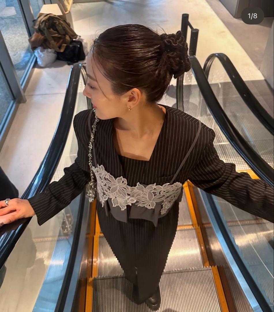 ピンストライプテーラードビスチェドレス ANDRESD