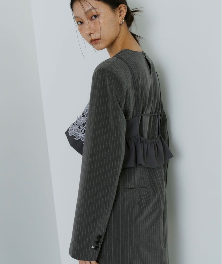 ピンストライプテーラードビスチェドレス ANDRESD