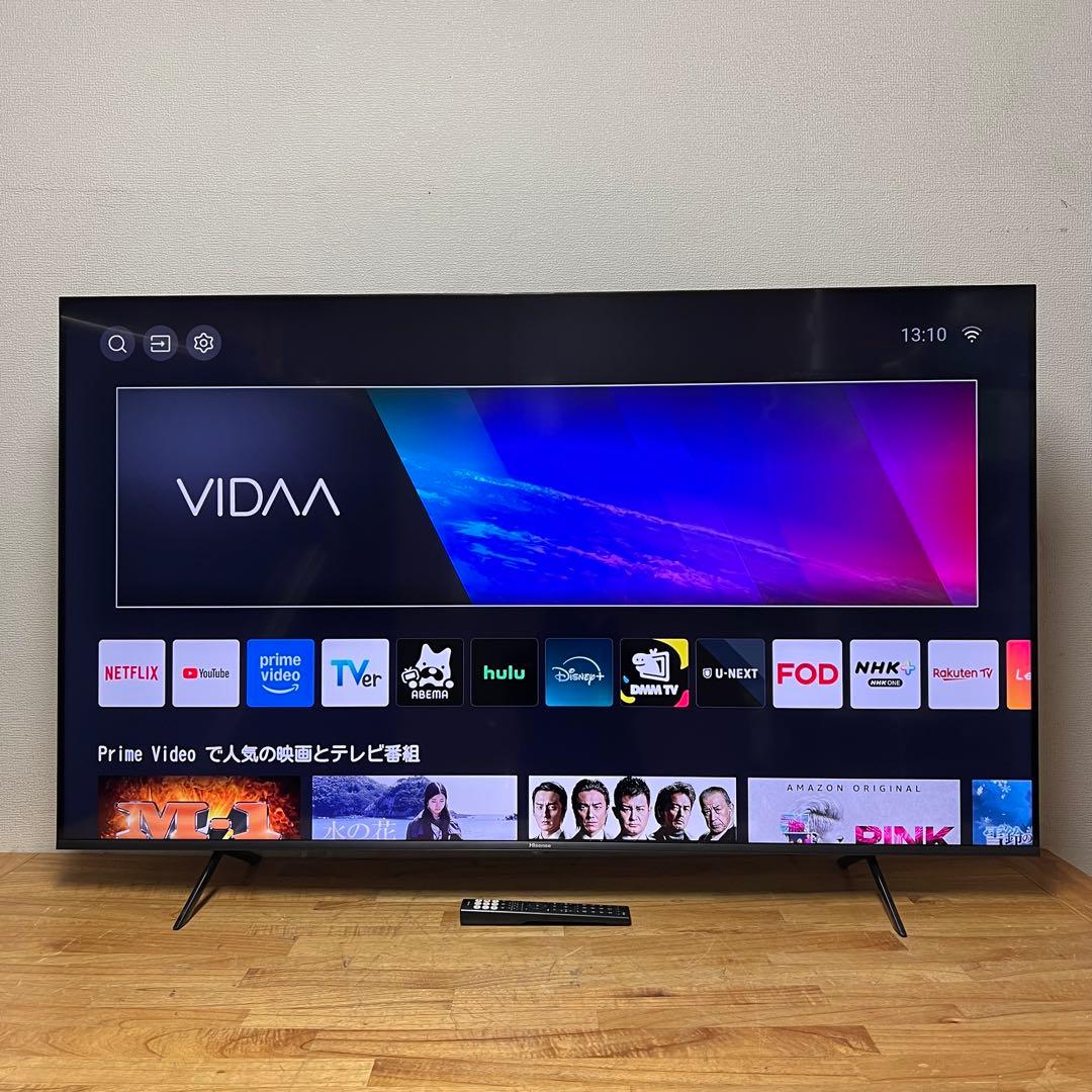 ハイセンス 65V型 4K 液晶テレビ 65E7H 動画配信アプリ動画 24年製