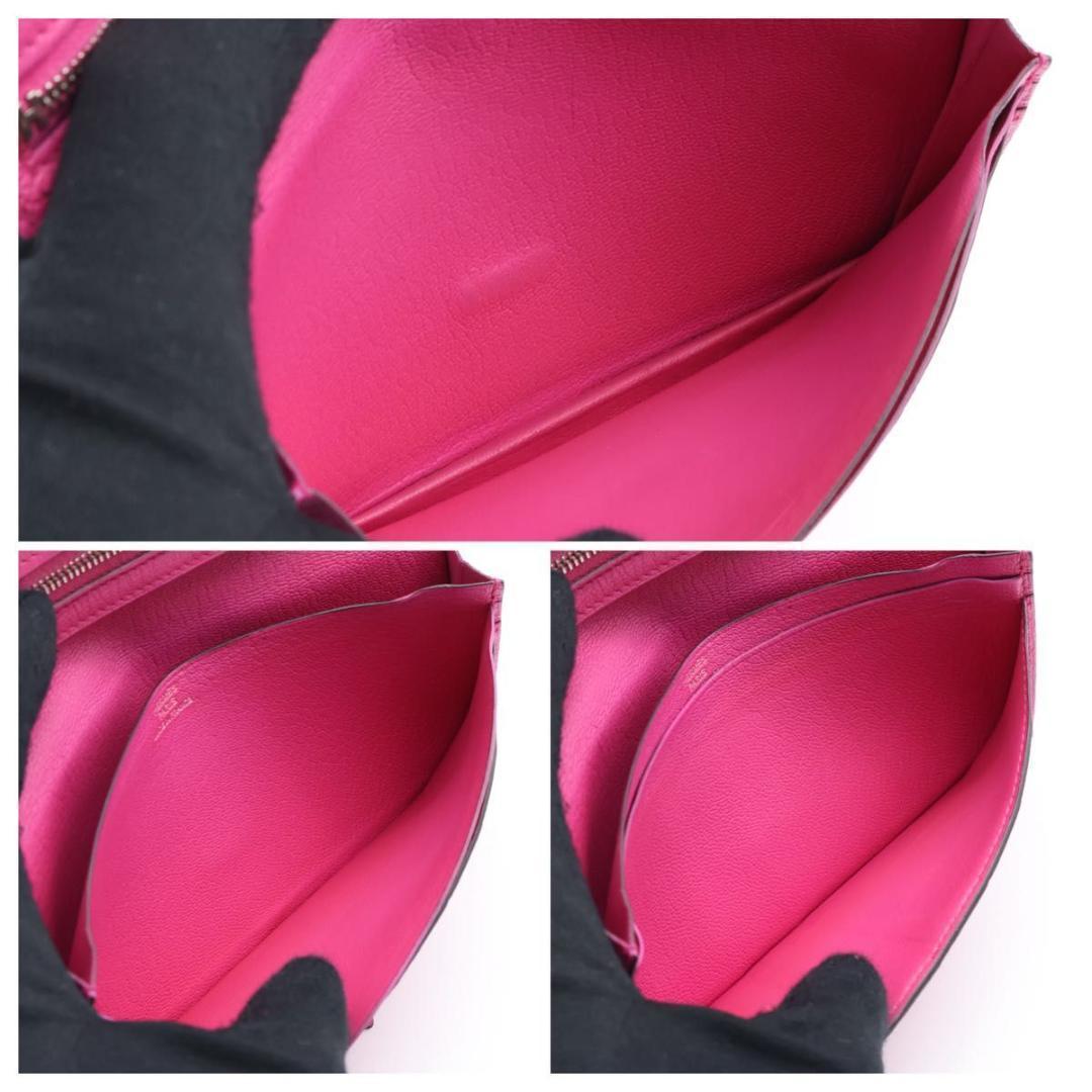 【極美品】HERMES ベアンスフレ　長財布　バイカラー　グレージュ×ピンク