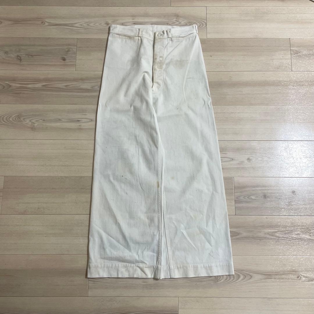 40s US NAVY セーラーパンツ 内ステンシル残り