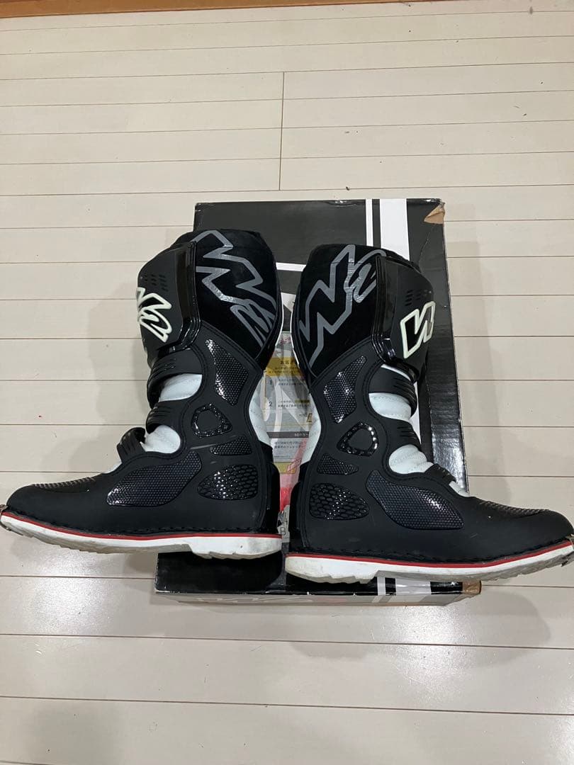 W2 バイクブーツ ブラック/ホワイト