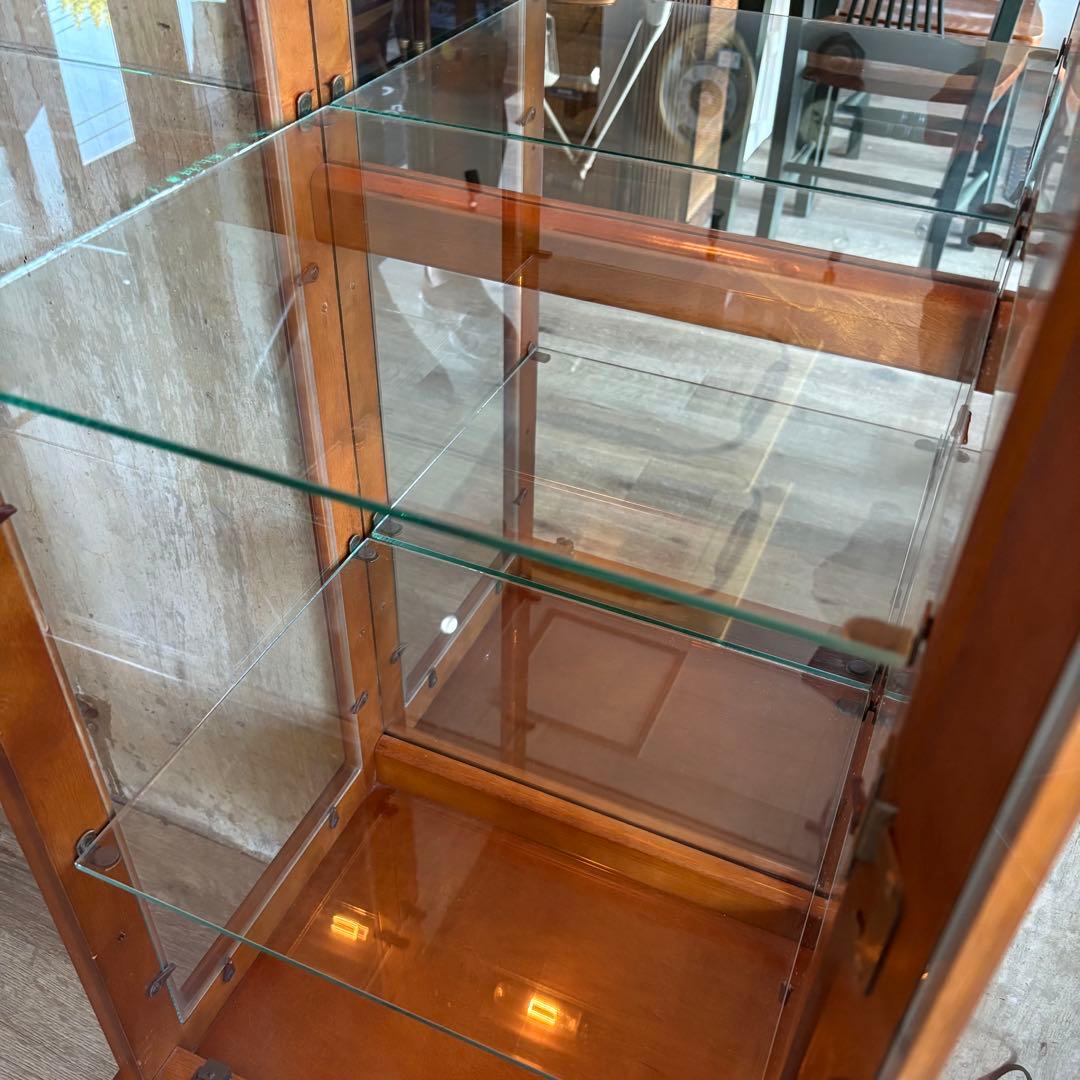 猫脚　飾り棚　クラシック　キュリオケース　ガラスケース　ダウンライト付