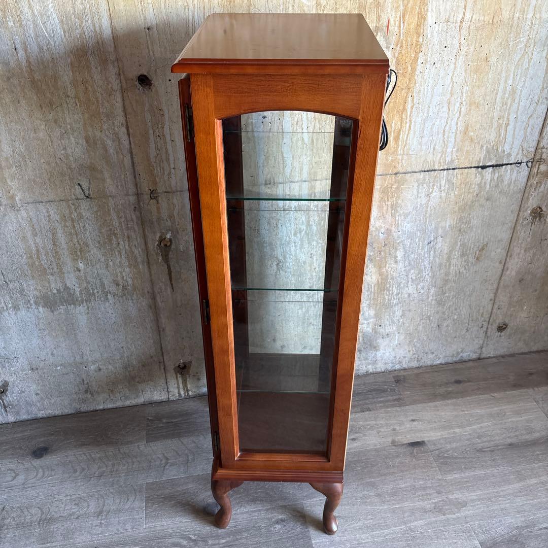 猫脚　飾り棚　クラシック　キュリオケース　ガラスケース　ダウンライト付