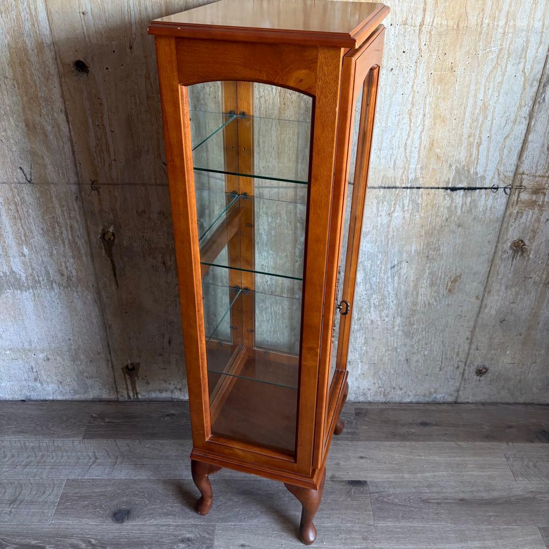 猫脚　飾り棚　クラシック　キュリオケース　ガラスケース　ダウンライト付