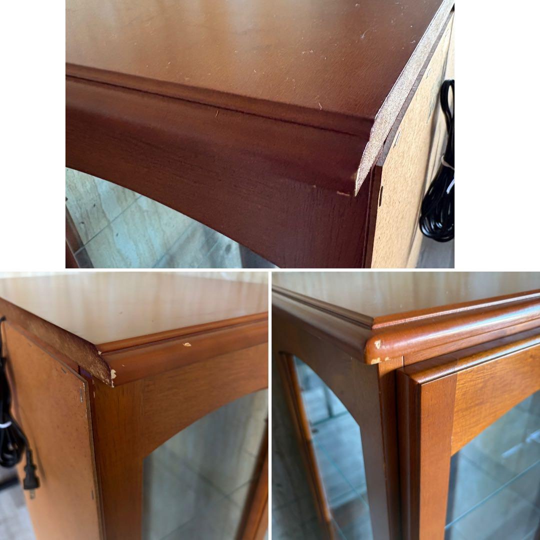 猫脚　飾り棚　クラシック　キュリオケース　ガラスケース　ダウンライト付