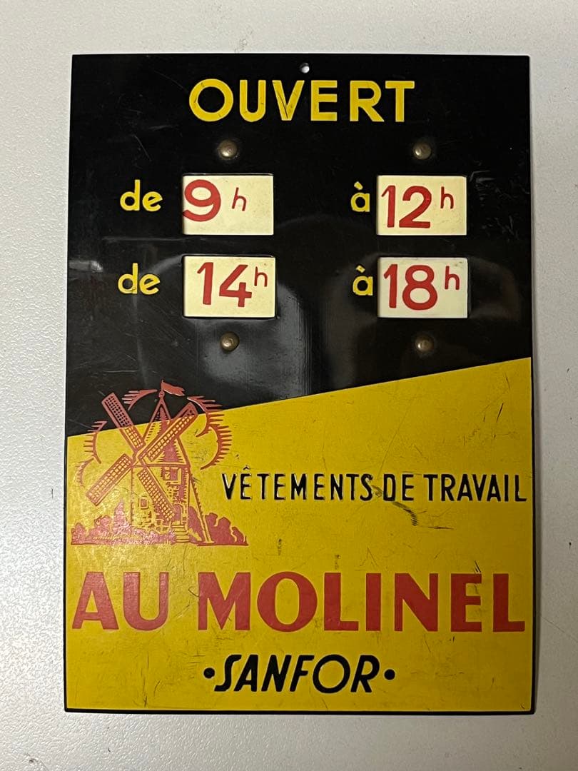 vintageフレンチワークブランドAuMolinelアドバタイジングモルスキン