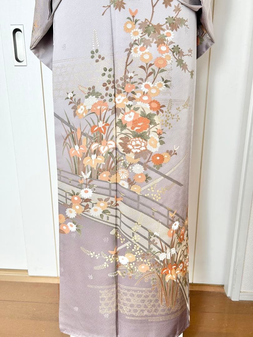 正絹訪問着　フルセット4点　卒業式　入学式　七五三　お宮参り　難あり