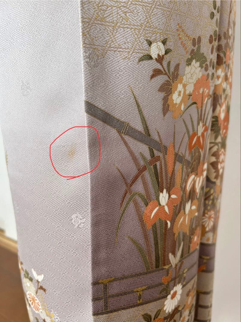 正絹訪問着　フルセット4点　卒業式　入学式　七五三　お宮参り　難あり