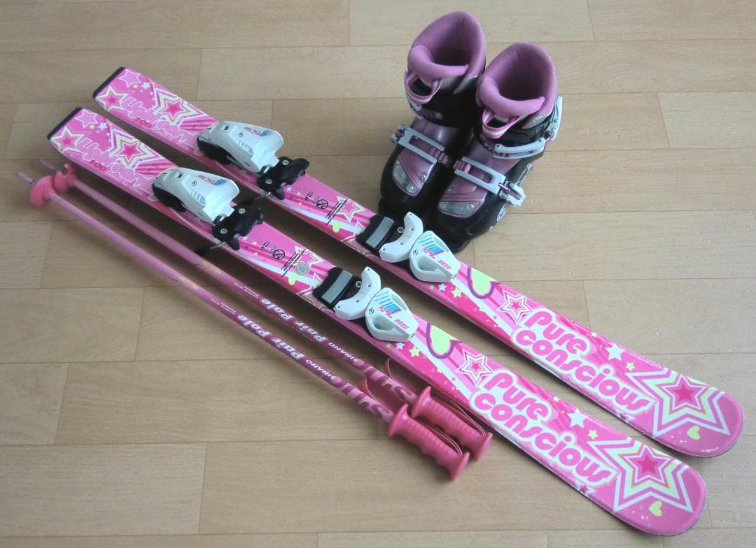 ■■送料無料■PURECONSCIOUS■子供用スキーセット■板100/靴19■