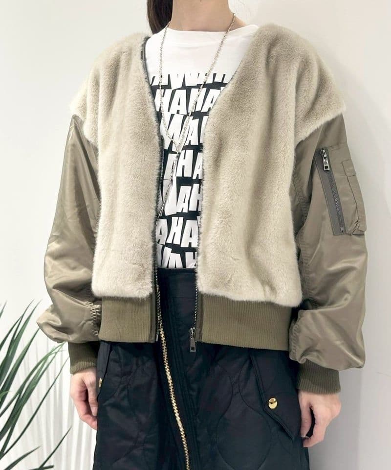 RISLEY リズレー　Vネックファーブルゾン