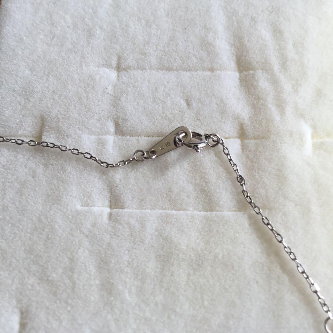 TSUTSUMI １０K プチ3ストーンダイヤモンド ネックレス美品