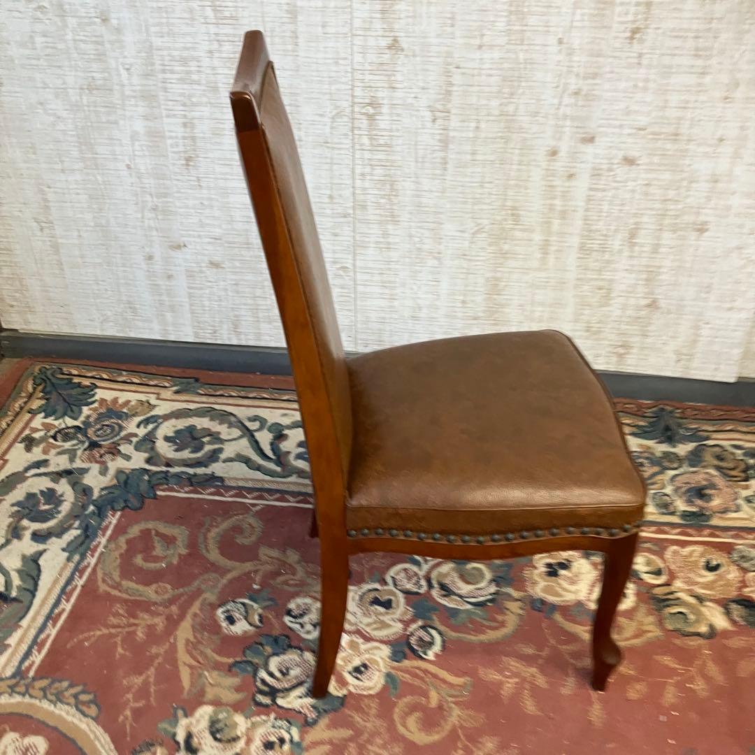 ⑥北欧レトロ マルニ木工 木製椅子 鋲打ちダイニングチェア ロビーチェア 古家具