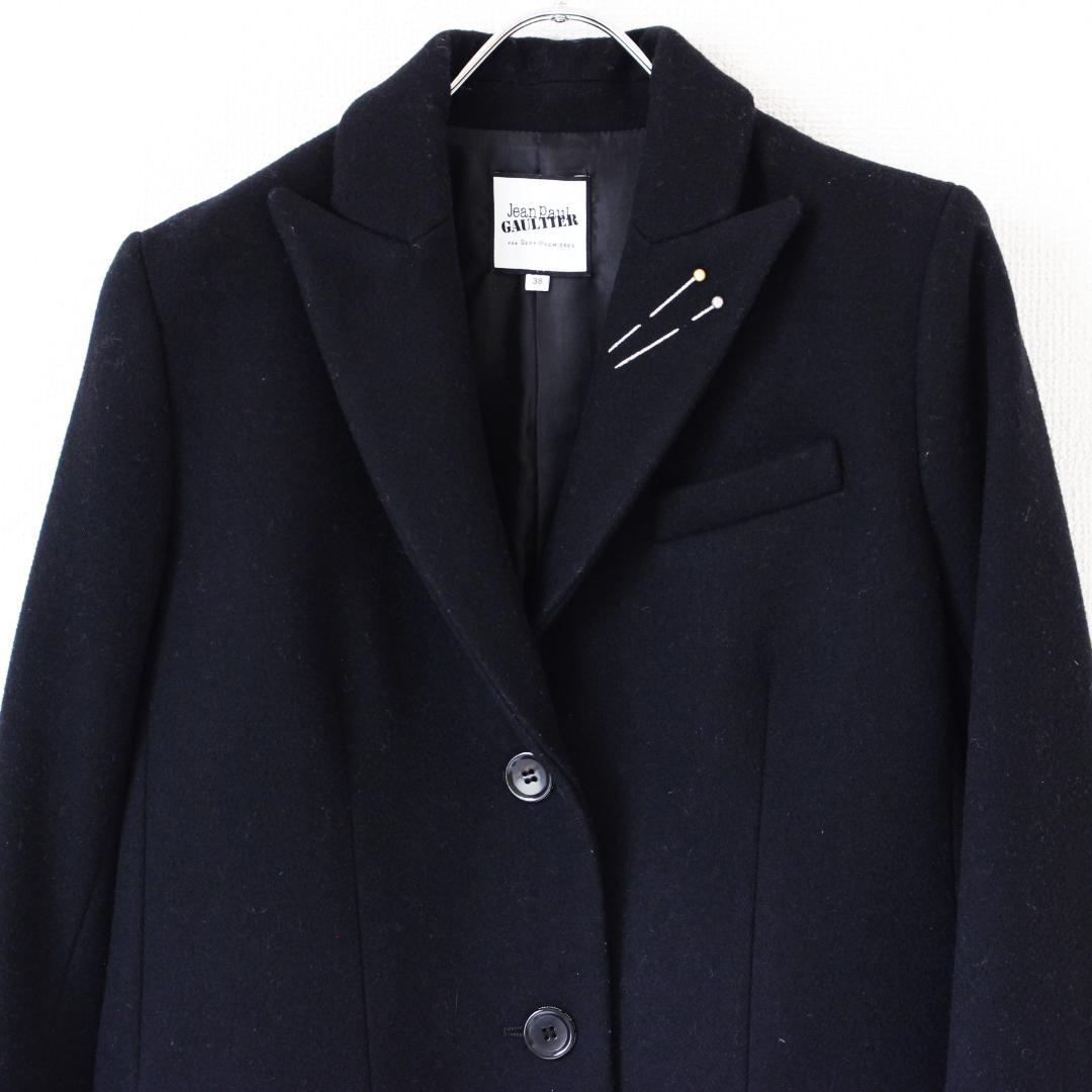 JeanPaulGAULTIER ピン刺繡 チェスターコート Mサイズ ブラック