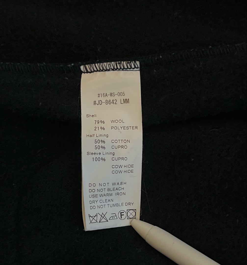 DANTON ネイビー ウールコート くるみボタン