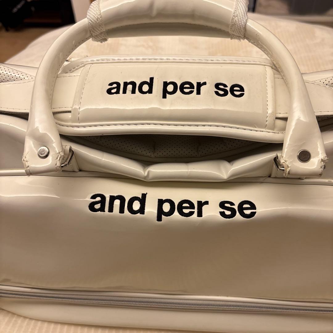 and pea se ゴルフバッグ ホワイト ロゴ入り