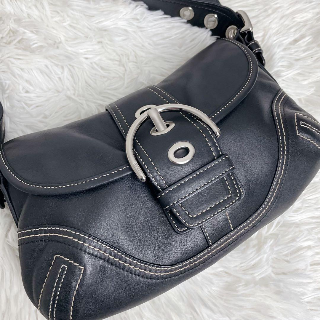 【超美品】COACH コーチ レザー ワンショルダー ソーホー ハーフムーン