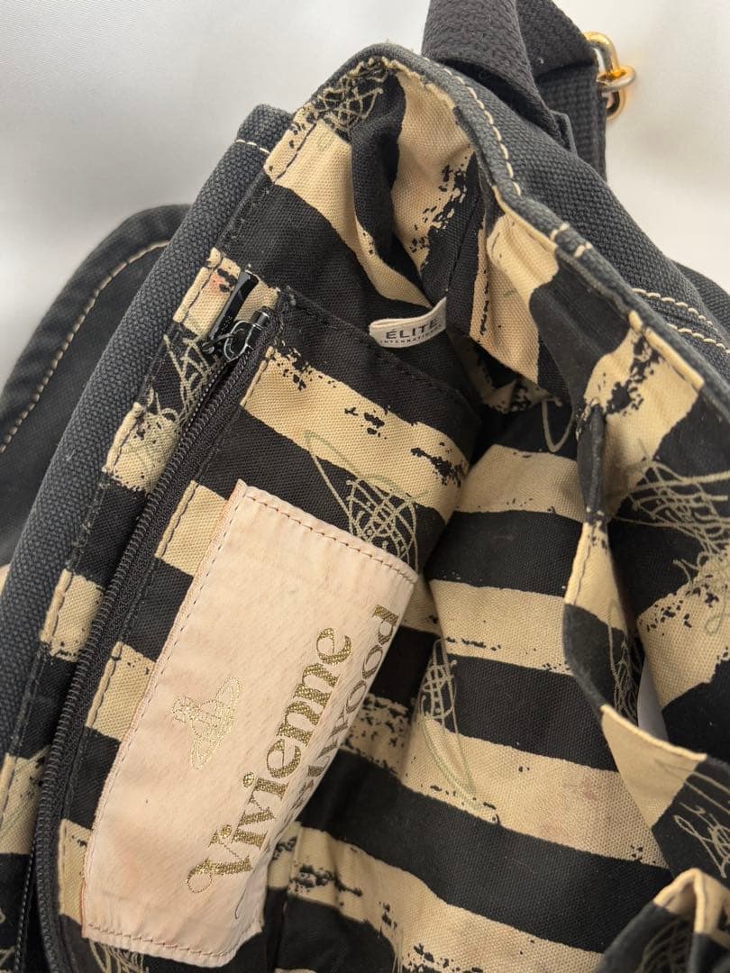 ヴィヴィアンウエストウッド ショルダーバッグ 金オーブ エッジウェア 黒