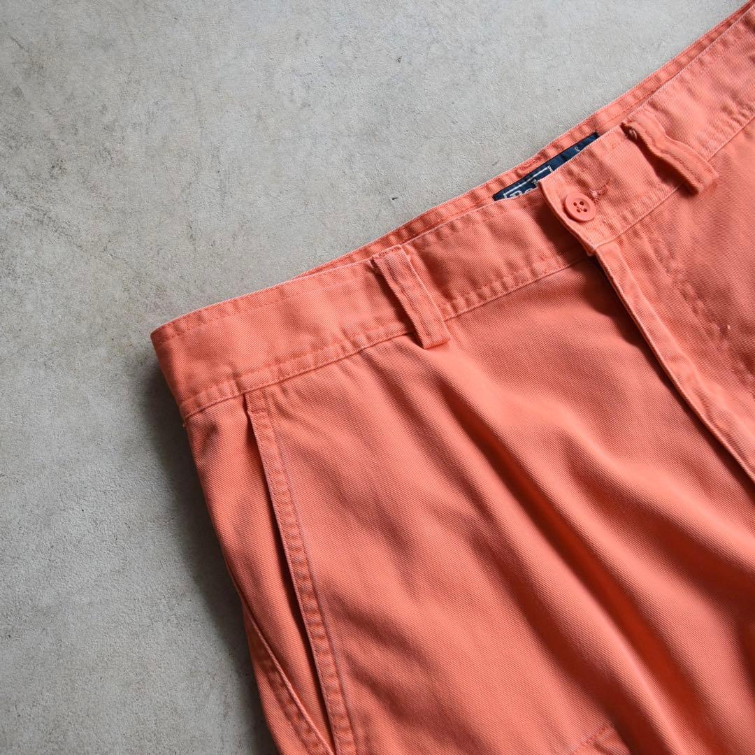 90s ラルフローレン カーゴショーツ レアカラー オレンジ ポロチノ W33
