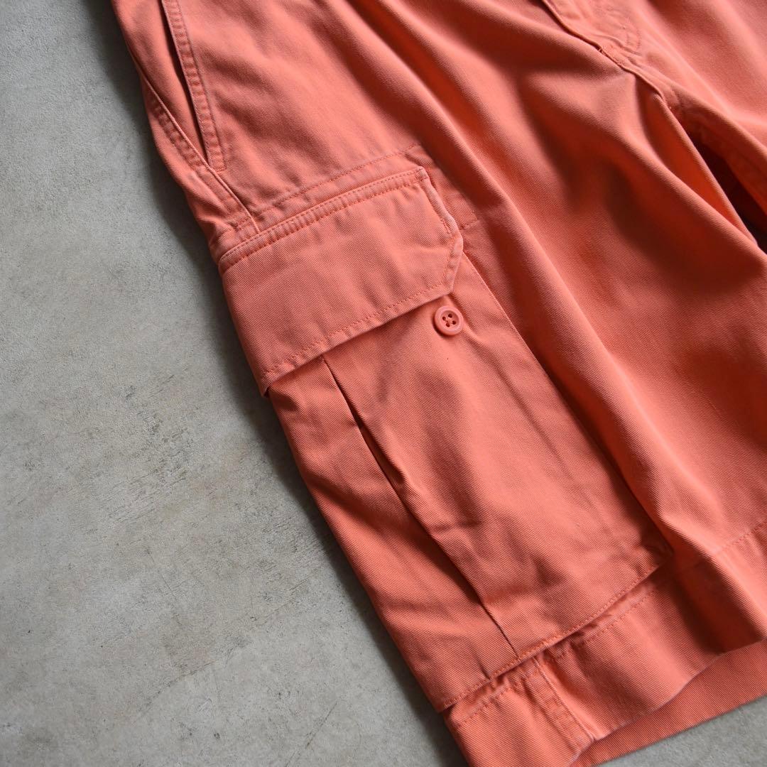 90s ラルフローレン カーゴショーツ レアカラー オレンジ ポロチノ W33