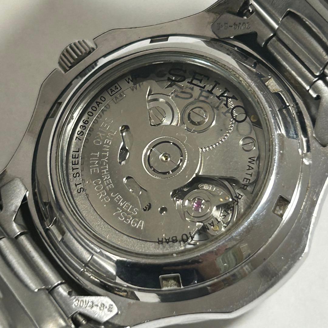 稼働 SEIKO5 セイコー5 裏スケ 自動巻き 白文字盤 23石 腕時計