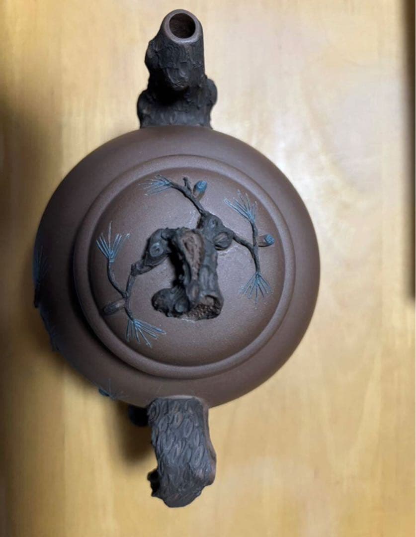 中国古玩 唐物 煎茶道具 松 紫泥 紫砂壷 茶壷 急須