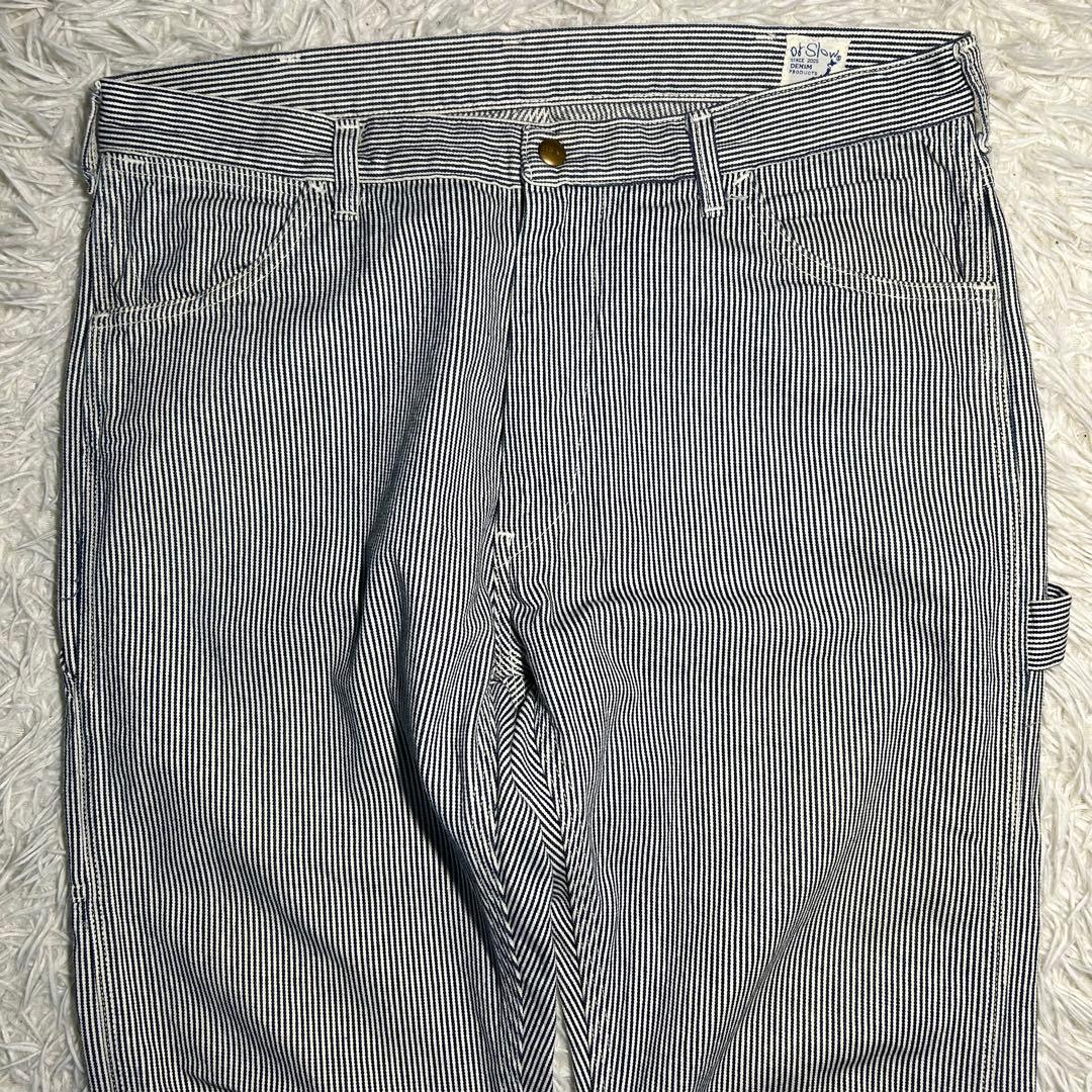 【美品】オアスロウ　ワーク　ペインターパンツ　ヒッコリー　or slow XL