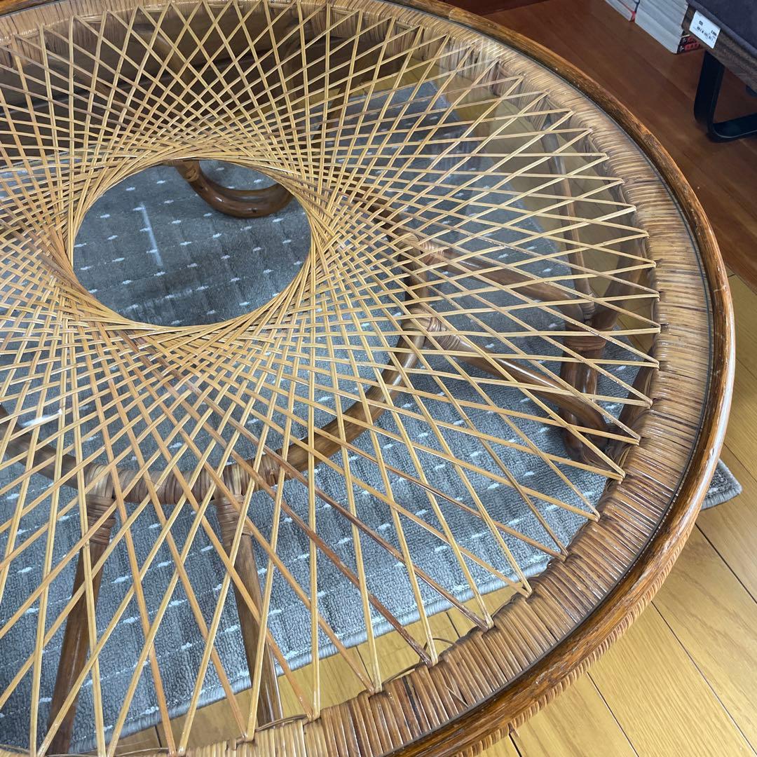 ラタンテーブル 丸テーブル