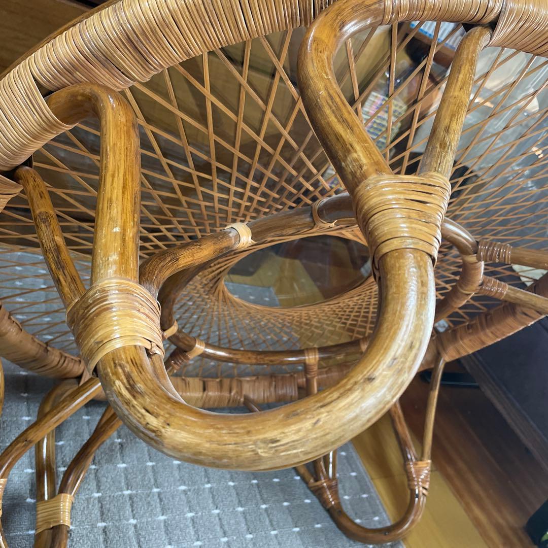 ラタンテーブル 丸テーブル