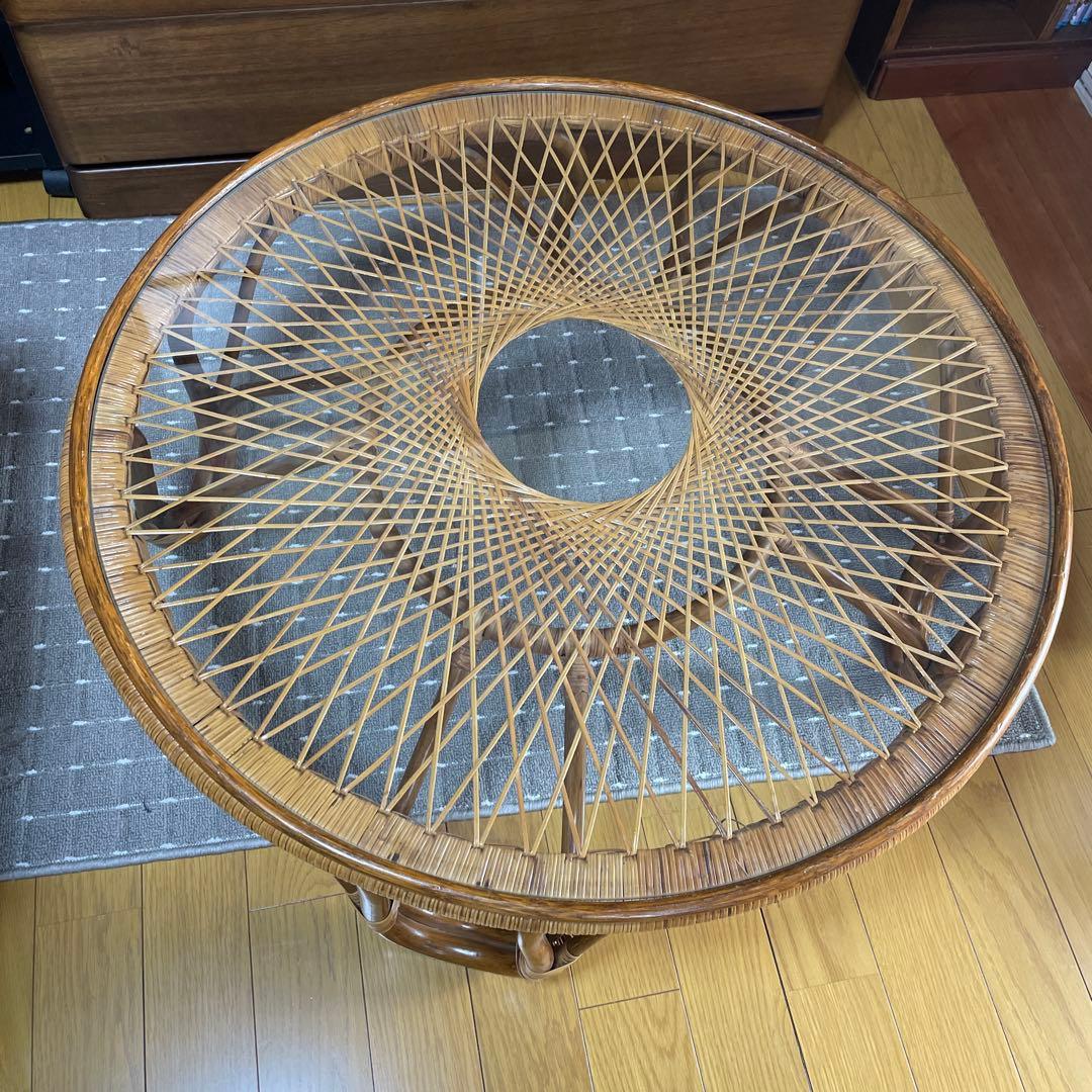 ラタンテーブル 丸テーブル