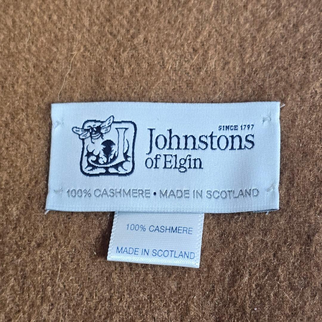 美品　ジョンストンズ　大判ストール　カシミヤ　キャメル　マフラー