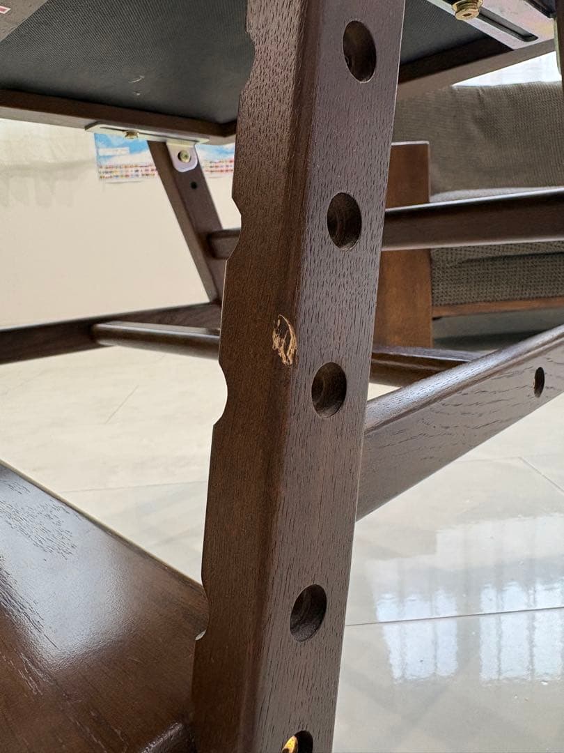 kitoco ダークブラウン 木製 アーム付き ダイニングチェア