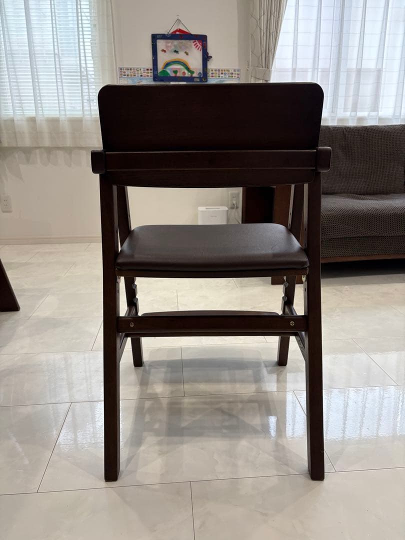 kitoco ダークブラウン 木製 アーム付き ダイニングチェア