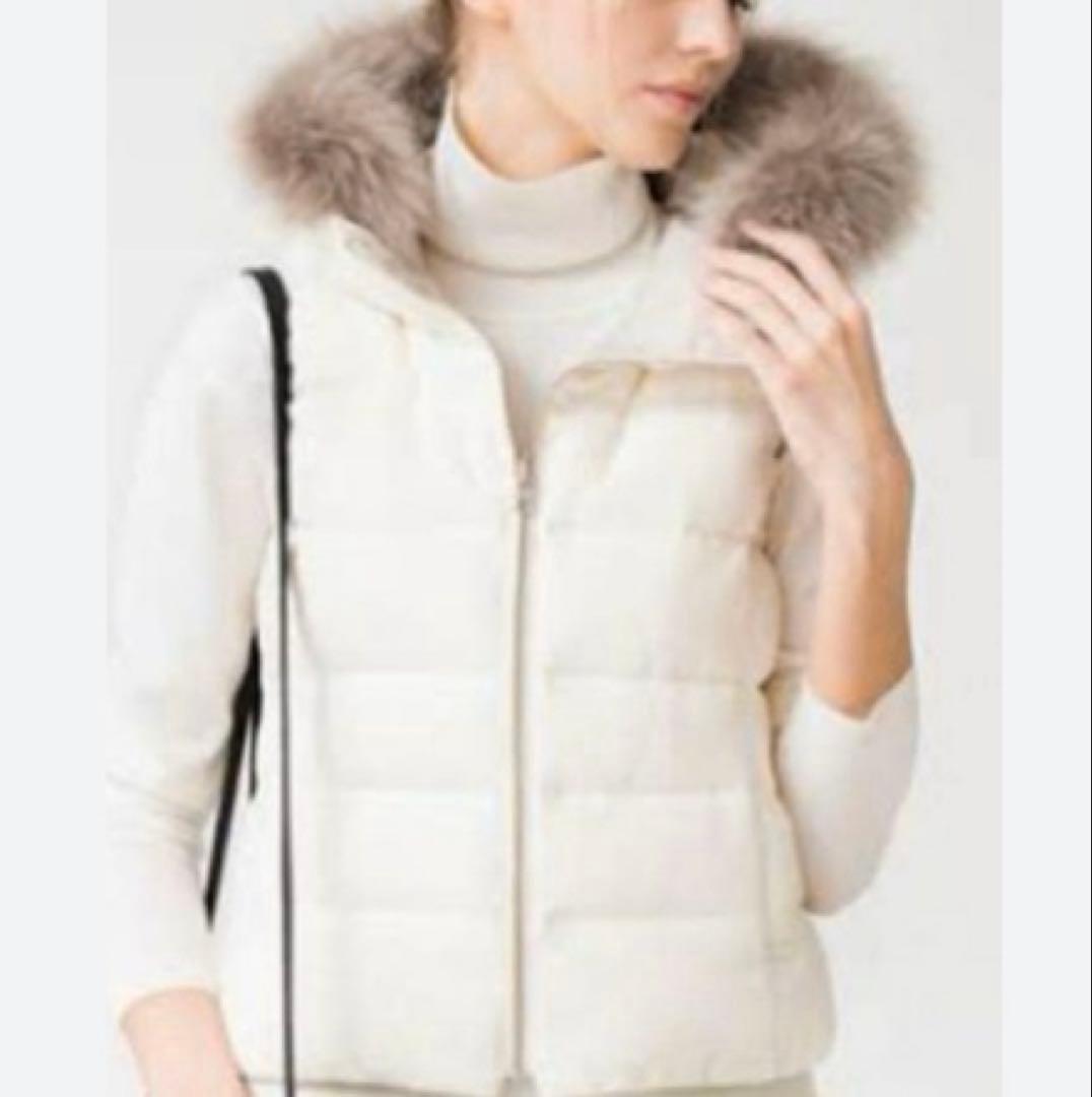 ANAYI 【2WAY リバーシブル】フォックス ファー ダウンベスト 38