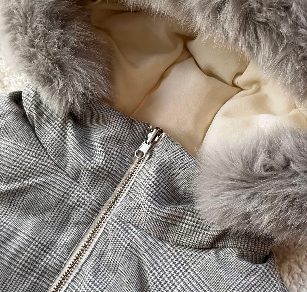 ANAYI 【2WAY リバーシブル】フォックス ファー ダウンベスト 38