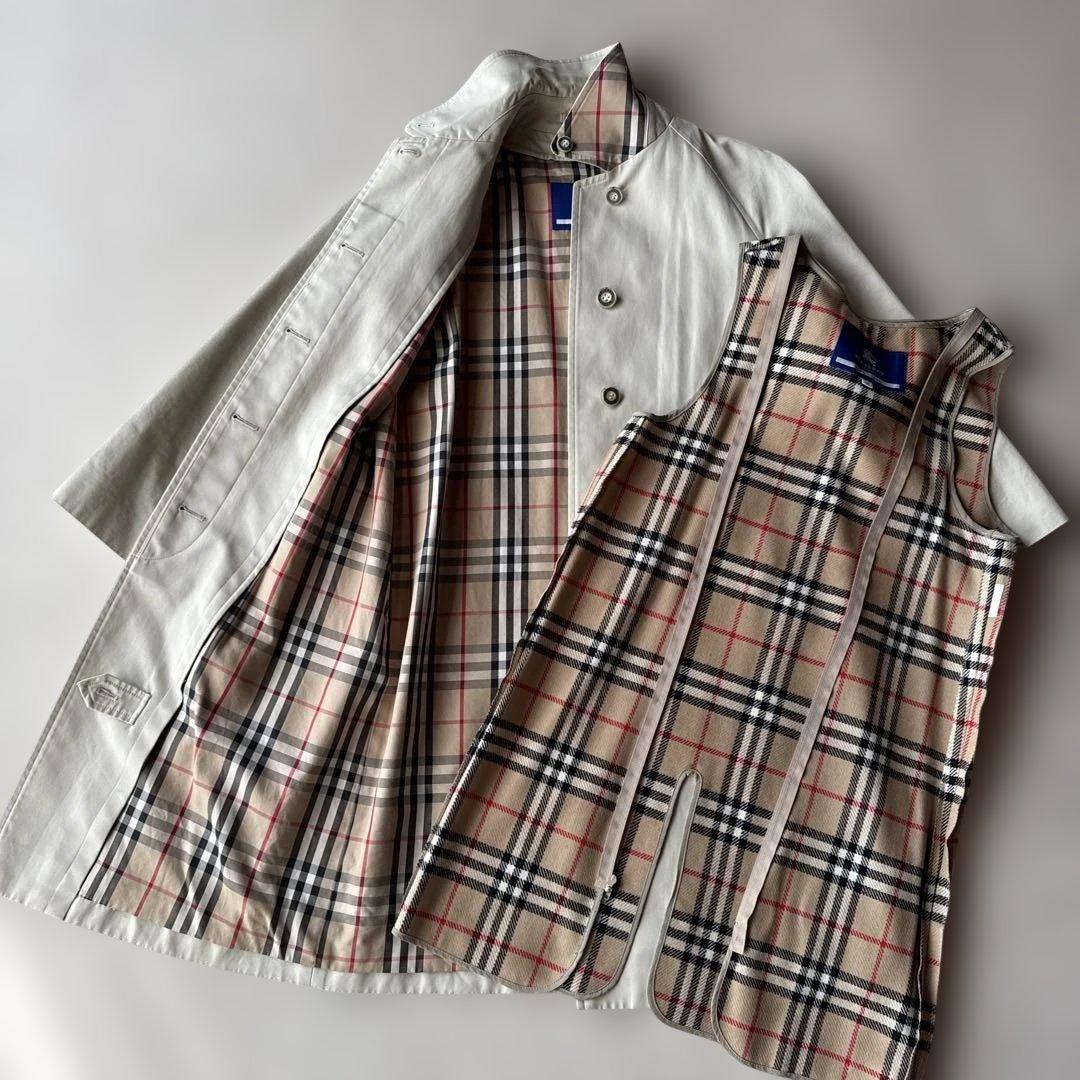バーバリーBurberryライナー付きロングコート✨襟裏もノバチェック✨