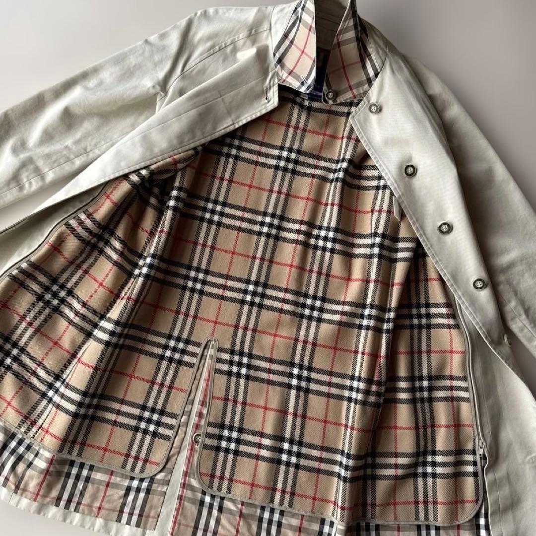 バーバリーBurberryライナー付きロングコート✨襟裏もノバチェック✨