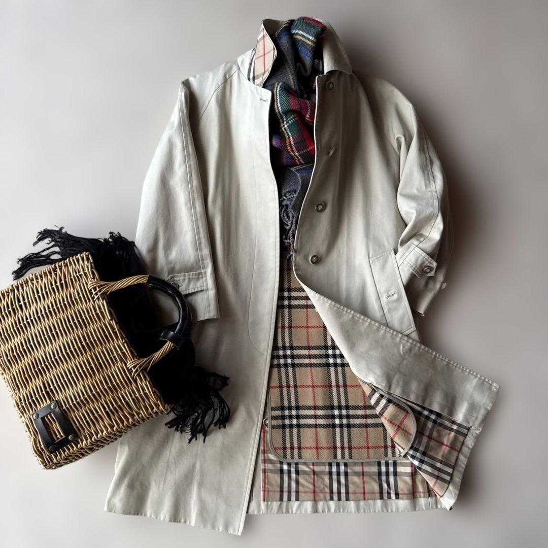 バーバリーBurberryライナー付きロングコート✨襟裏もノバチェック✨