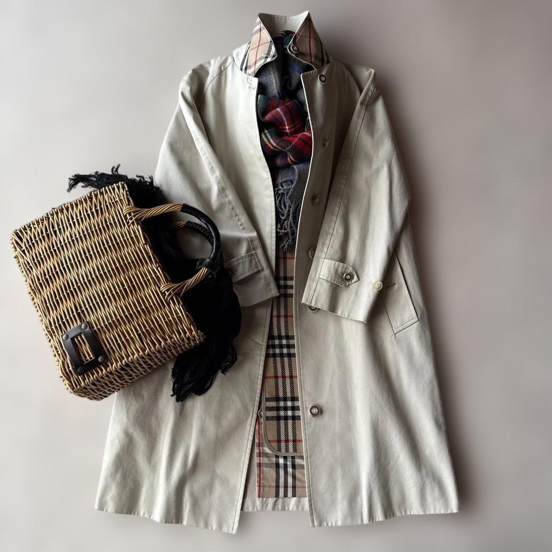 バーバリーBurberryライナー付きロングコート✨襟裏もノバチェック✨