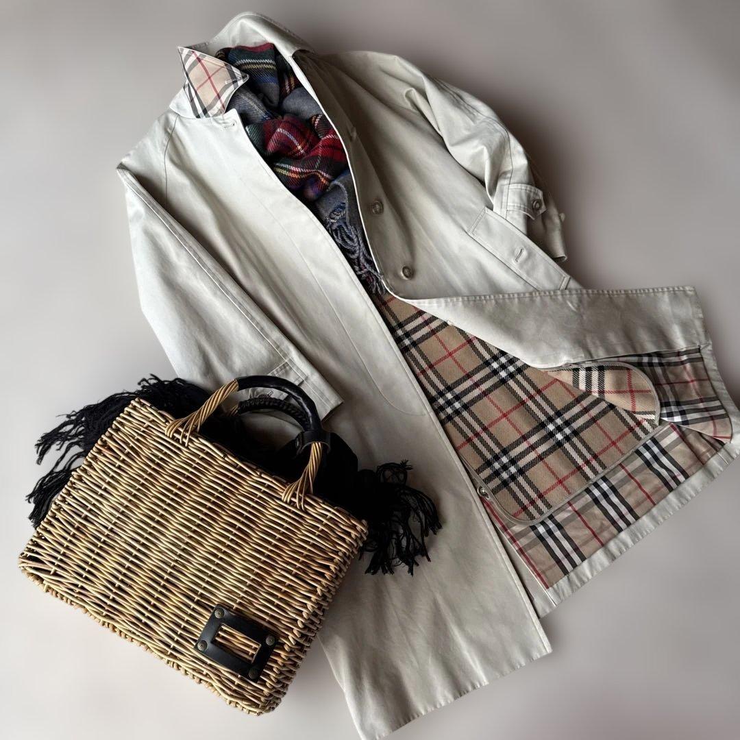 バーバリーBurberryライナー付きロングコート✨襟裏もノバチェック✨