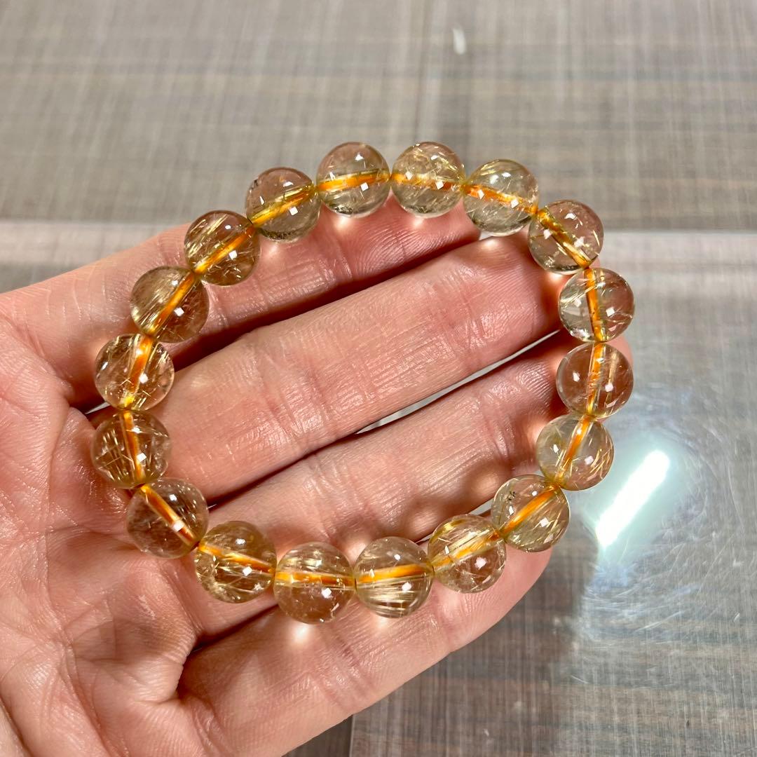 針多め　ゴールドルチルブレスレット　ルチルクォーツ　金運強 6-2