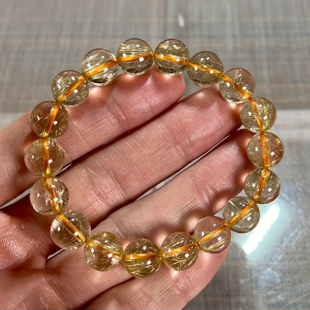 針多め　ゴールドルチルブレスレット　ルチルクォーツ　金運強 6-2