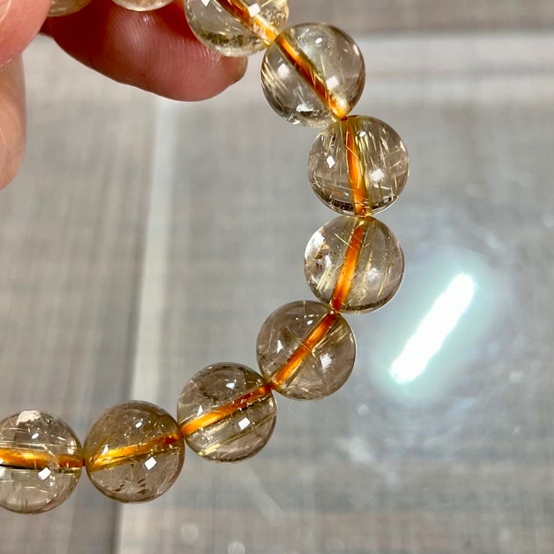 針多め　ゴールドルチルブレスレット　ルチルクォーツ　金運強 6-2